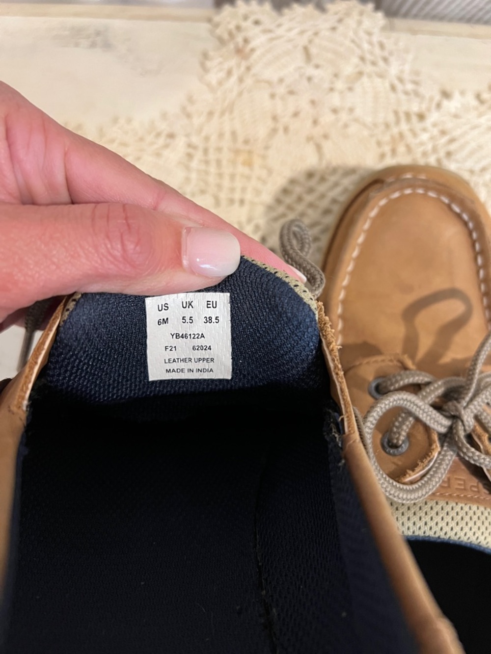 Sperry Top-Sider Leather Boat Shoes Tan Brown Lace Up Women’s Size 6 - Picture 8 of 11